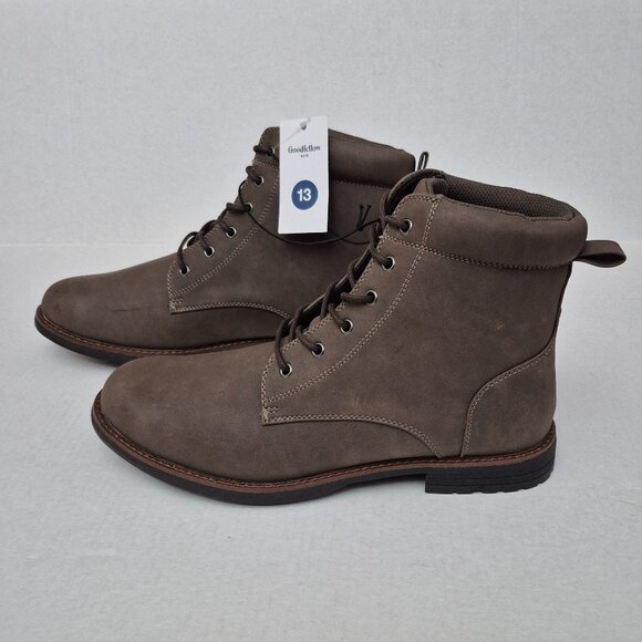 Men's Jeffrey Combat Suede Boots - Goodfellow & Co™ Brown Size 13 - NWT - Picture 1 of 11